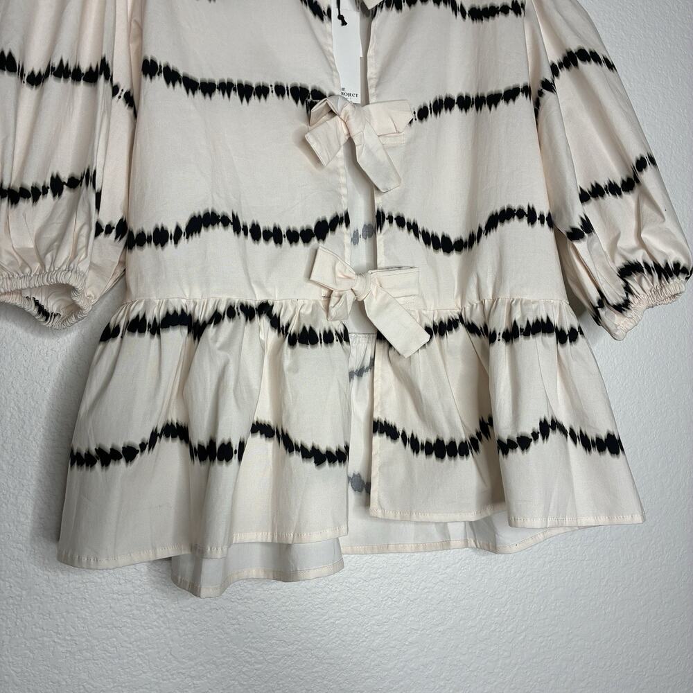 The Lulo Project Orchid Beige Waves Tie Front Blouse and Skirt Set M NWT - Picture 6 of 16